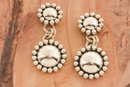 Artie Yellowhorse Sterling Silver Rising Sun Navajo Earrings